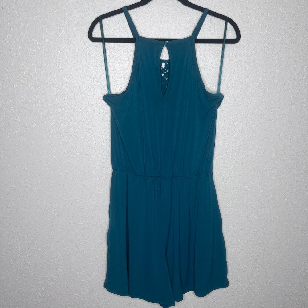 Maurices Solid Macrame Neck Pocket Romper - image 3